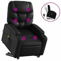 Maison Chic Fauteuil Relax pour salon, Fauteuil inclinable de massage Noir Similicuir -GKD19397