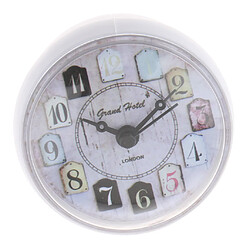 Horloge murale de douche imperméable avec ventouse blanche