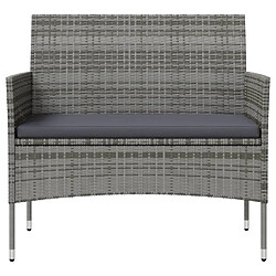 Acheter Maison Chic Salon de jardin 8 pcs + coussins - Mobilier/Meubles de jardin - Table et chaises d'extérieur Résine tressée Gris -MN13125