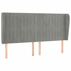 Maison Chic Tête de lit scandinave avec oreilles,meuble de chambre Gris clair 183x23x118/128 cm Velours -MN48118