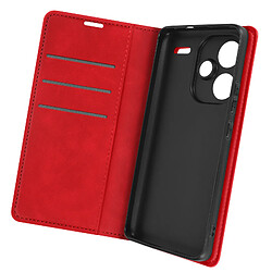 Avizar Étui pour Redmi Note 13 Pro Plus Portefeuille Support Vidéo Soft Cover Rouge