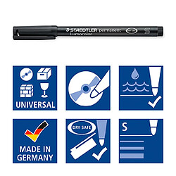 Stylo feutre permanent Staedtler Lumocolor 313 "dry safe" couleurs assorties 0,4 mm - Pochette de 8 pas cher