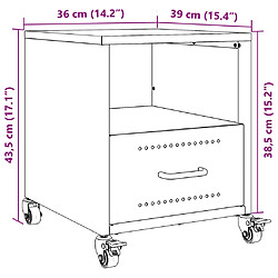 vidaXL Tables de chevet 2 pcs jaune moutarde 36x39x43,5 cm acier pas cher