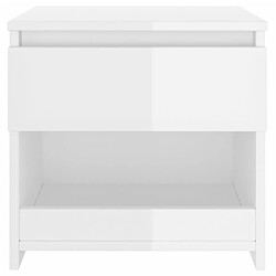 Acheter Maison Chic Lot de 2 Tables de chevet - Tables de Nuit Blanc brillant 40x30x39 cm Aggloméré