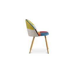 Avis ICONIK INTERIOR Chaise de salle à manger tapissée en patchwork - Style scandinave - Simona Multicolore