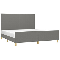 Avis Maison Chic Lit adulte - Cadre Structure de lit avec tête de lit Contemporain Gris foncé 180 x 200 cm Tissu -MN74122