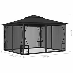 Maison Chic Tonnelle | Pergola avec moustiquaire 300x300x265 cm Anthracite -GKD40438 pas cher