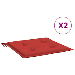 Maison Chic Lot de 2 Coussins Confort,Coussins de chaise de jardin rouge 50x50x3cm tissu oxford -GKD68620