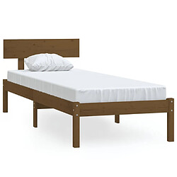 vidaXL Cadre de lit sans matelas marron miel bois de pin massif