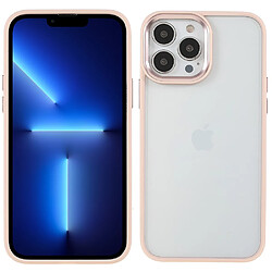 Coque en TPU + acrylique Anti-rayures, avec protection de l'objectif de l'appareil photo rose pour votre iPhone 13 Pro 6.1 pouces