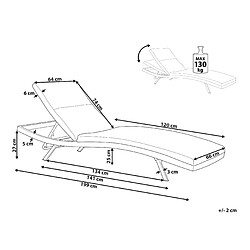 Avis Beliani Chaise longue Métal Gris clair AMELIA