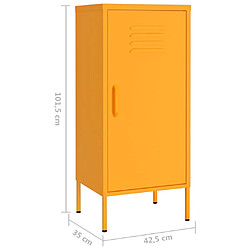 vidaXL Armoire de rangement Jaune moutarde 42,5x35x101,5 cm Acier pas cher