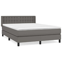 Maison Chic Lit Adulte - Lit simple Lit à sommier tapissier avec matelas moelleux - Meuble de Chambre - Gris 140x200 cm Similicuir -MN53660