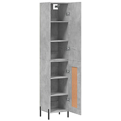 Avis vidaXL Buffet haut Gris béton 34,5x34x180 cm Bois d'ingénierie