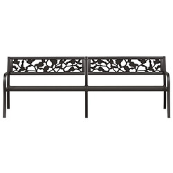 Helloshop26 Banc de jardin meuble de patio d'extérieur terrasse double de jardin 246 cm noir acier 02_0011828