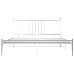 Acheter Maison Chic Lit adulte - Lit simple Cadre de lit,Structure du lit Contemporain Blanc Métal 180x200 cm -MN74030