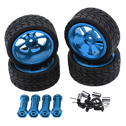 4 Pièces 1/14 Pneus De Voiture RC Pneus Et Roues Pour Wltoys 144001 W / 12mm Hexagonale Bleu