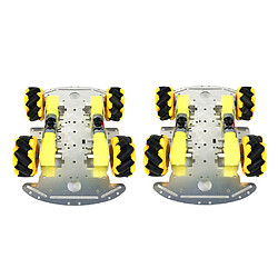 2x Mecanum Wheel Robot 4WD Omnidirectional Wheels Kit De Châssis De Voiture Robot Intelligent