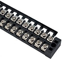 5 pièces double rangée 12 Position vis borne bande 25A 600V + 12 Postions pré isolé Terminal barrière bande rouge/noir 10 pièces