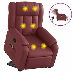 Maison Chic Fauteuil Relax pour salon, Fauteuil inclinable de massage électrique rouge bordeaux -GKD81004