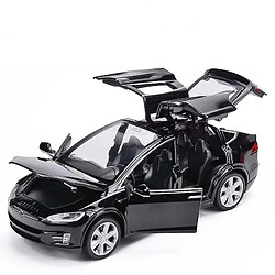 Universal Un modèle de voiture en alliage à six portes, un modèle Tesla X avec des lumières simulées et des jouets musicaux pour les enfants.(blanche) pas cher