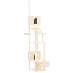 vidaXL Arbre à chat du sol au plafond Crème 277-303 cm