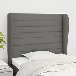 vidaXL Tête de lit avec oreilles Gris foncé 93x23x118/128 cm Tissu