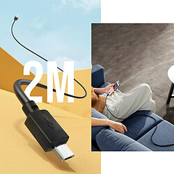 Avizar Cable Usb Vers Micro Usb ( Charge et Transfert ) - 2 Mètres - Noir pas cher