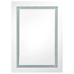 Maison Chic Armoire de salle de bain,Meuble de rangement,Meuble haut à miroir LED 50x13x70 cm -GKD758734 pas cher