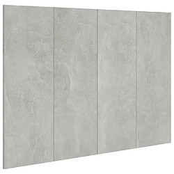 vidaXL Tête de lit Gris béton 120x1,5x80 cm Bois d'ingénierie