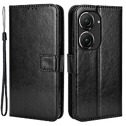 Htdmobiles Housse pour Asus Zenfone 9 5G - etui coque pochette portefeuille + verre trempe - NOIR