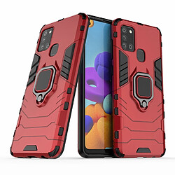 Coque en TPU hybride cool guard avec support de bague rouge pour votre Samsung Galaxy A21s