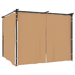 vidaXL Tonnelle avec rideaux 3x3 m Taupe Acier