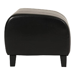 Mendler Tabouret pouf cuir EMMEN, 39x45x47cm ~ noir pas cher