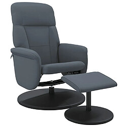 vidaXL Fauteuil inclinable avec repose-pied gris foncé velours