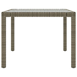 Acheter Maison Chic Table de jardin | Table d'extérieur Gris 190x90x75 cm Verre trempé/résine tressée -GKD95634