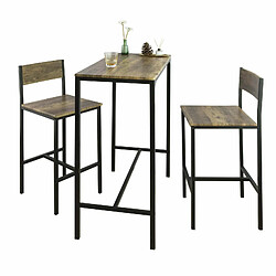 SoBuy OGT03-XL Set de 1 Table de Bar + 2 Chaises pas cher