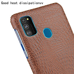 Wewoo Coque Rigide Pour Galaxy M30s antichoc Crocodile Texture PC + Etui en PU Marron pas cher