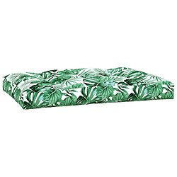 Avis vidaXL Coussins de palette lot de 2 motif de feuilles tissu