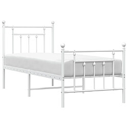 Avis vidaXL Cadre de lit métal sans matelas avec pied de lit blanc 75x190cm