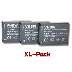 vhbw 3x batterie compatible avec HP Action Cam AC-200, AC-200W, AC-300W appareil photo DSLR (700mAh, 3,6V, Li-Ion)