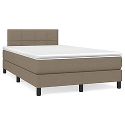 vidaXL Sommier à lattes de lit avec matelas Taupe 120x200 cm Tissu