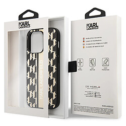 Karl Lagerfeld Coque pour iPhone 14 Pro Dos Cuir Vegan Bords Rehaussés Noir pas cher