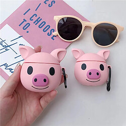 GUPBOO Airpods Coque Housse Étui Protecteur Compatible pour AirPods Pro-Jolie tête de cochon rose en silicone