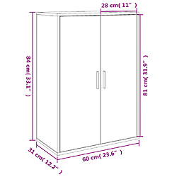 vidaXL Buffets 2 pcs noir 60x31x84 cm bois d'ingénierie pas cher