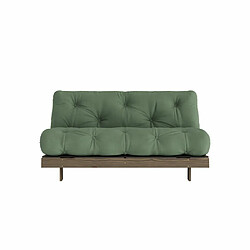 Acheter Inside 75 Canapé convertible futon ROOTS pin carob brown matelas olive green couchage 160x200 cm