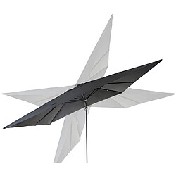 Decoshop26 Parasol professionnel restaurant pour jardin terrasse, 3x3m (Ø4,24m) pivotant, polyester aluminium/acier 23kg anthracite avec pied, rotatif 04_0003294