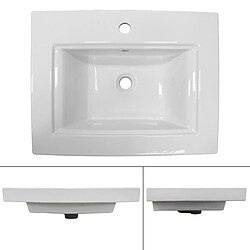 Ecd Germany Lavabo 605 x 465 x 160 mm en céramique blanche