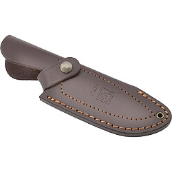 Couteau Joker avec boutons brown micarta, lame MOVA 11 cm en acier inoxydable, étui en cuir, 203 grammes, carte cadeau polyvalente CM58 +