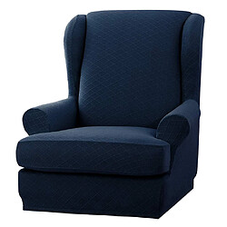 Housse De Housse De Fauteuil En Tissu Polyester élastique Losange Tricotée, Bleu Foncé